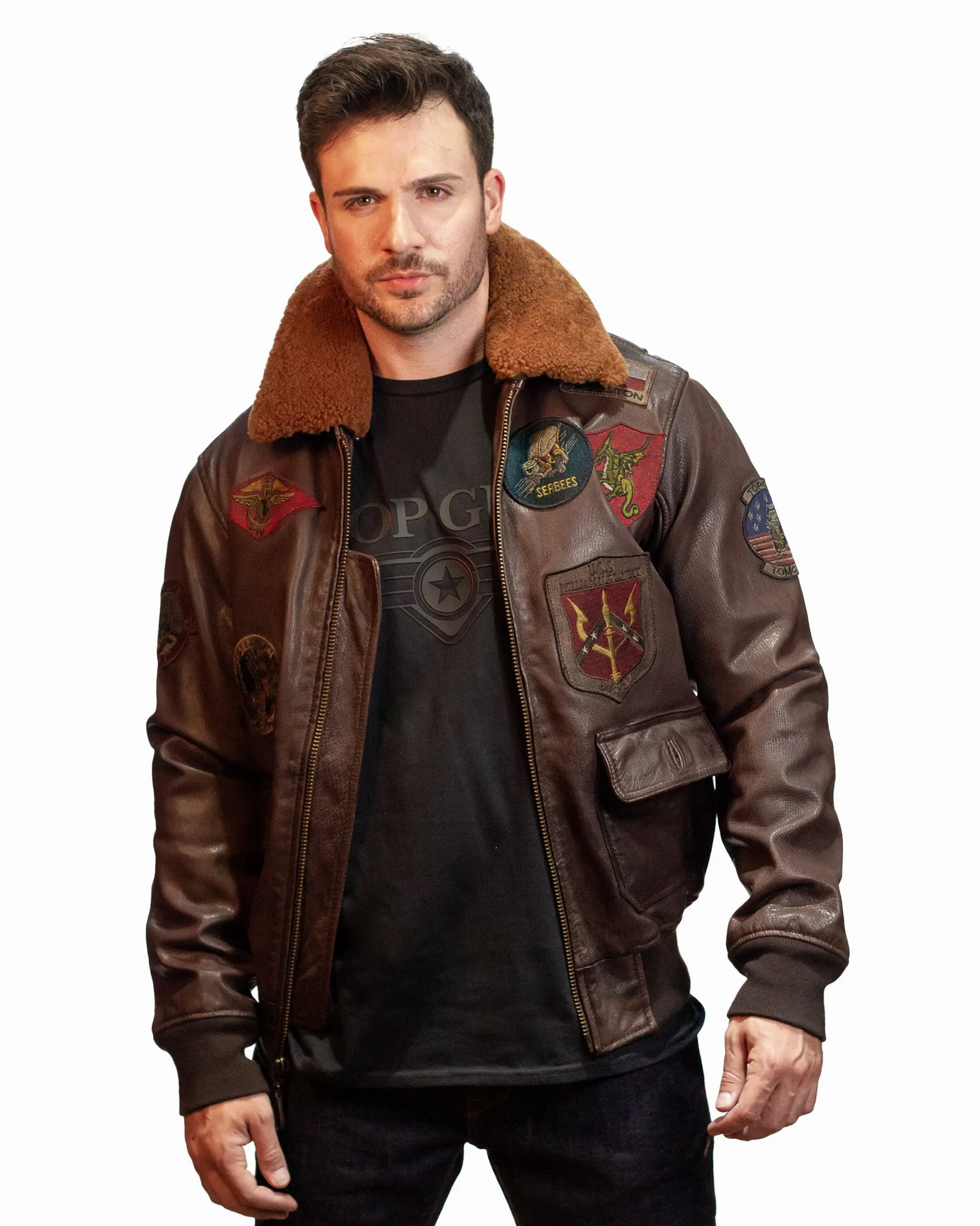 TOP GUN® SUPER VINTAGE OFFICIAL SIGNATURE SERIES LEATHER JACKET