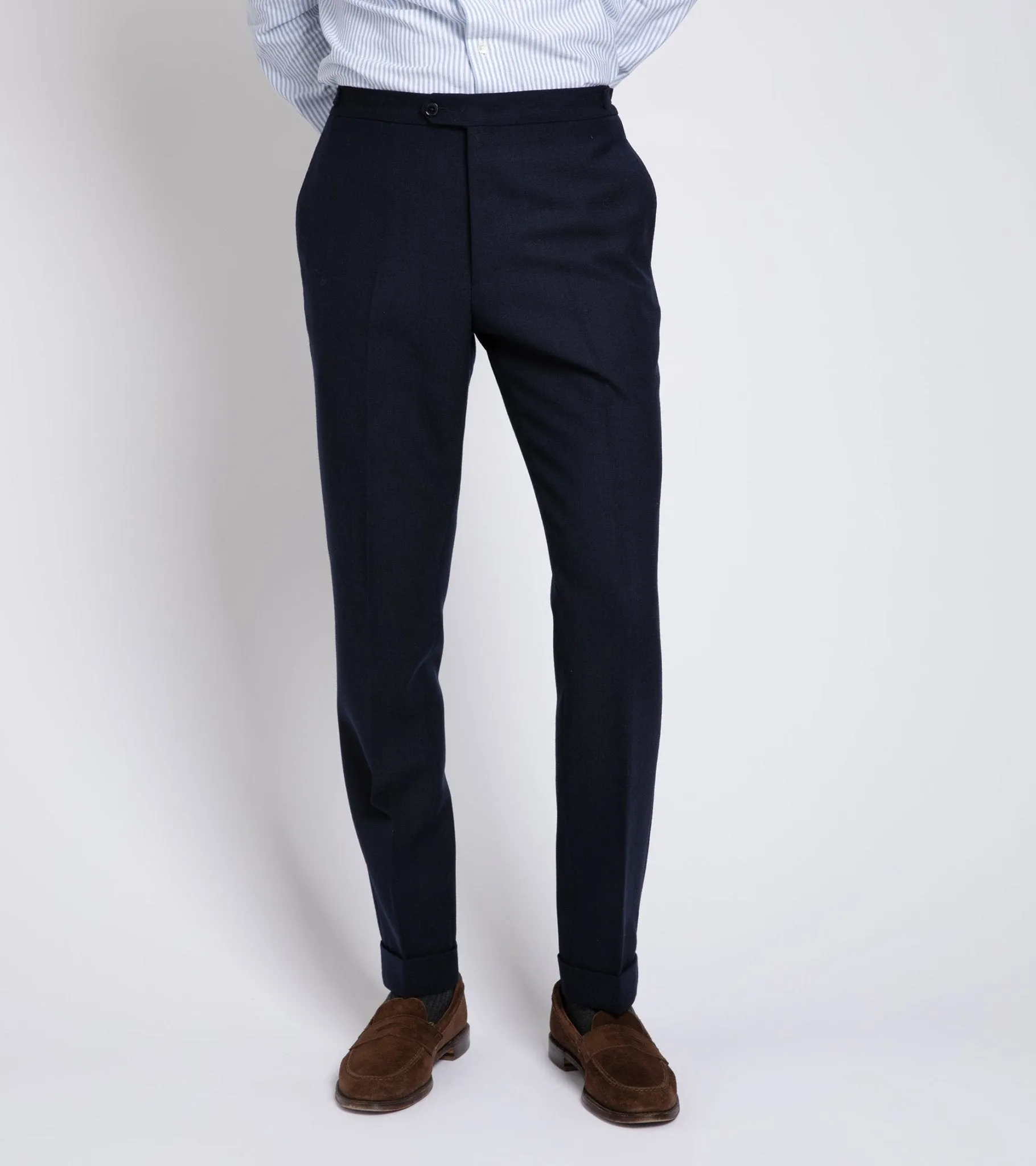 Trunk Wigmore Wool Fresco Suit Trousers: Navy