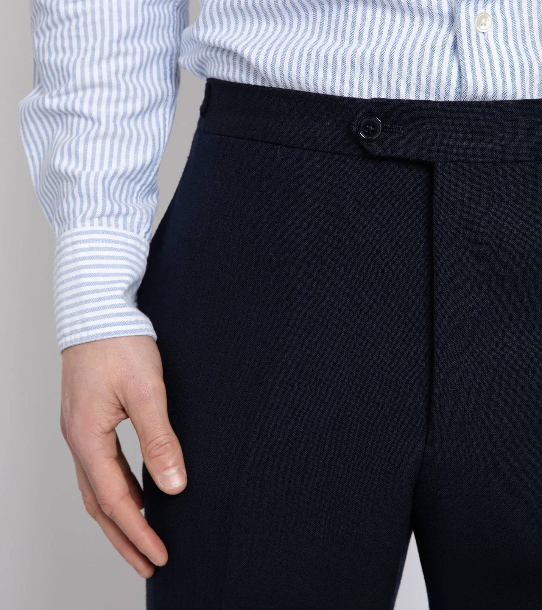 Trunk Wigmore Wool Fresco Suit Trousers: Navy