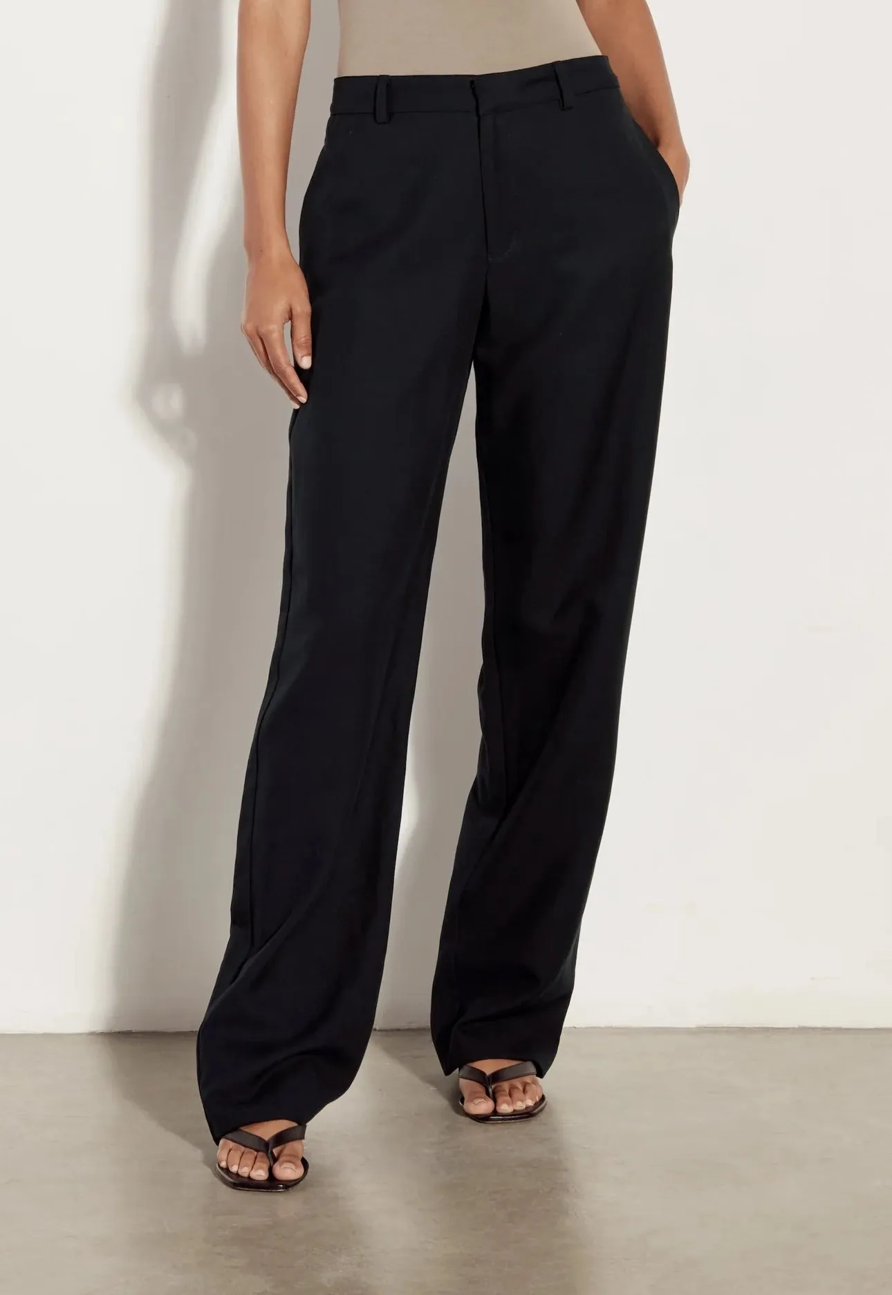 Twill Straight Leg Trouser in Black