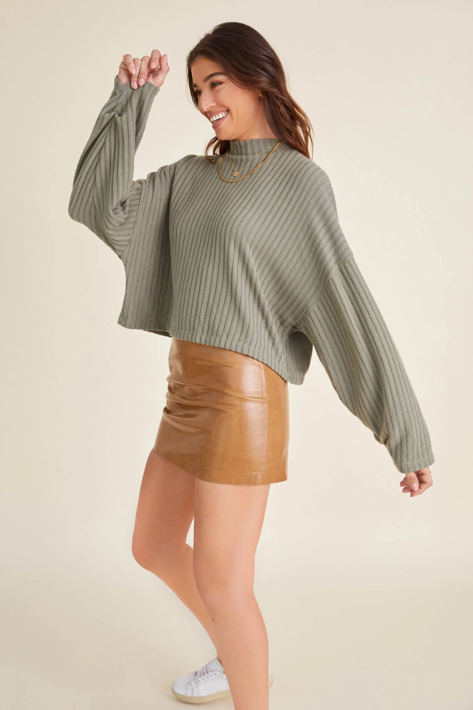 Wild Thyme Estela Cozy Mock Neck Top