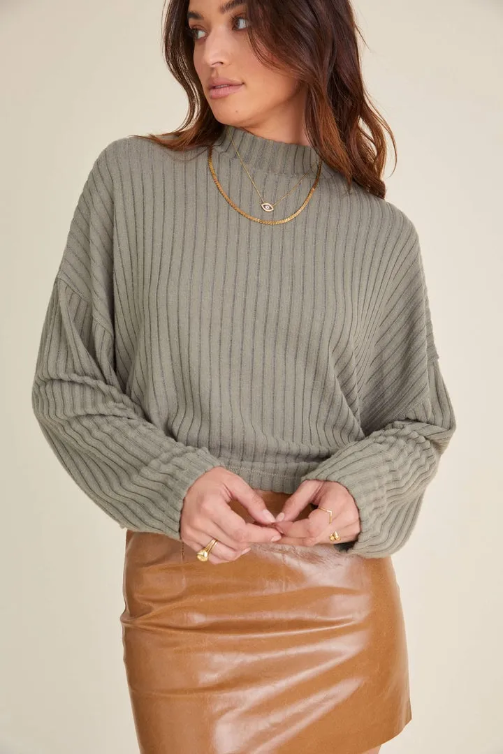 Wild Thyme Estela Cozy Mock Neck Top