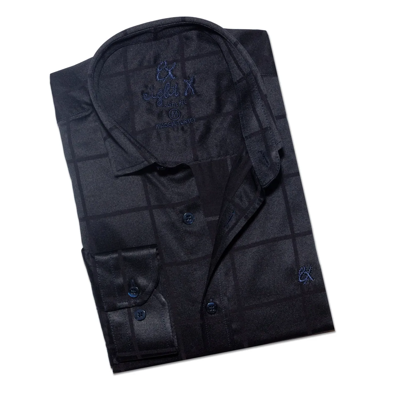 Window Pane Jacquard Shirt - Navy