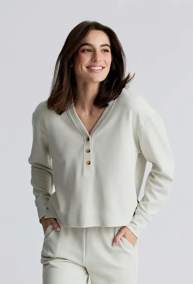 Women's Waffle Long Sleeve Henley